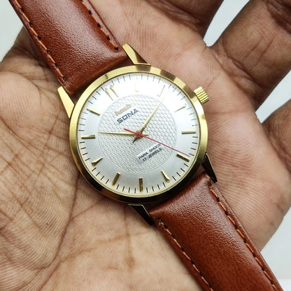 HMT Sona Handwinding Watch - 17 Jewels Silver Dial