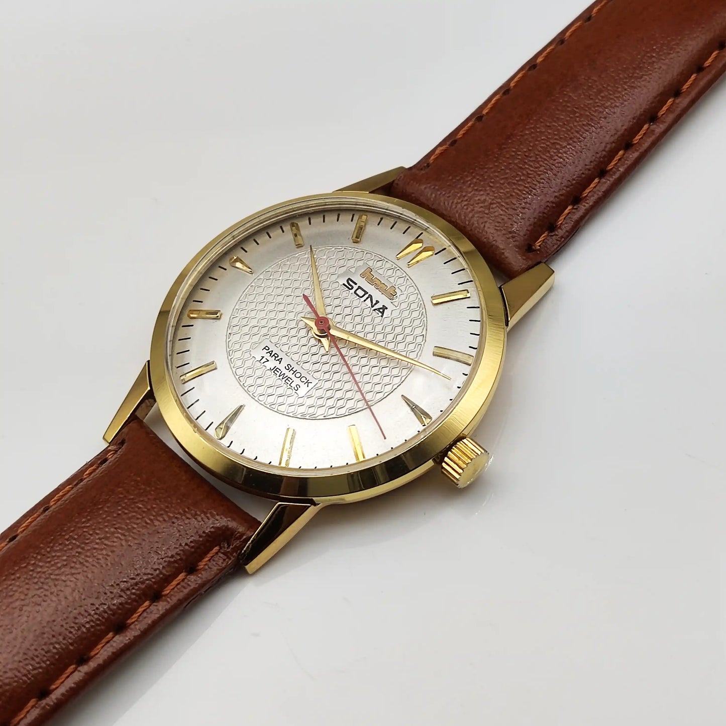 HMT Sona Handwinding Watch - 17 Jewels Silver Dial