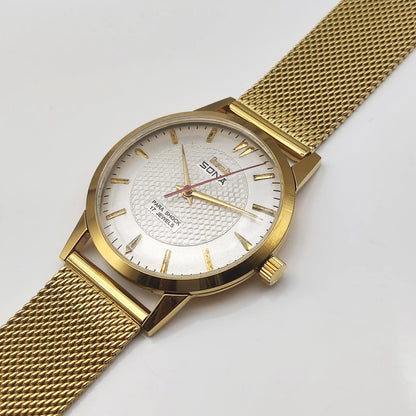 HMT Sona Handwinding Watch - Para Shock 17 Jewels Silver Dial
