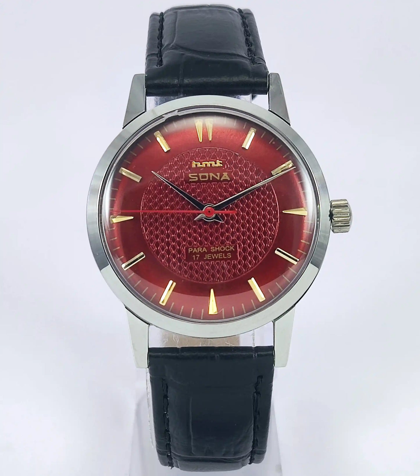 HMT Sona Maroon Dial 17 Jewels Handwinding Watch 0231 Discover-Diamonds