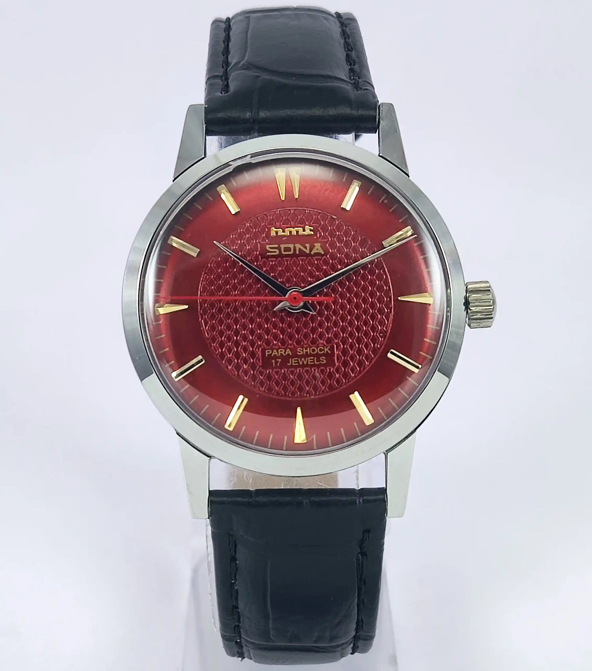 HMT Sona Maroon Dial 17 Jewels Handwinding Watch 0231 Discover-Diamonds