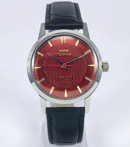 HMT Sona Maroon Dial 17 Jewels Handwinding Watch 0231 Discover-Diamonds