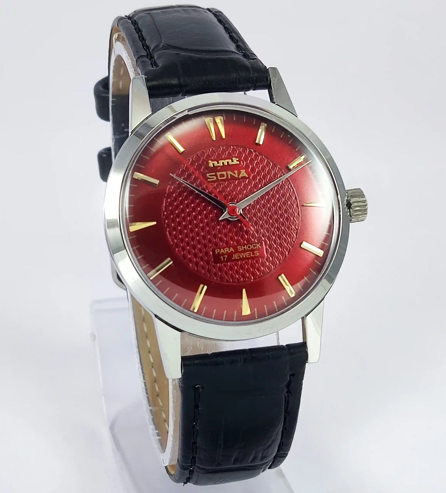 HMT Sona Maroon Dial 17 Jewels Handwinding Watch 0231 Discover-Diamonds