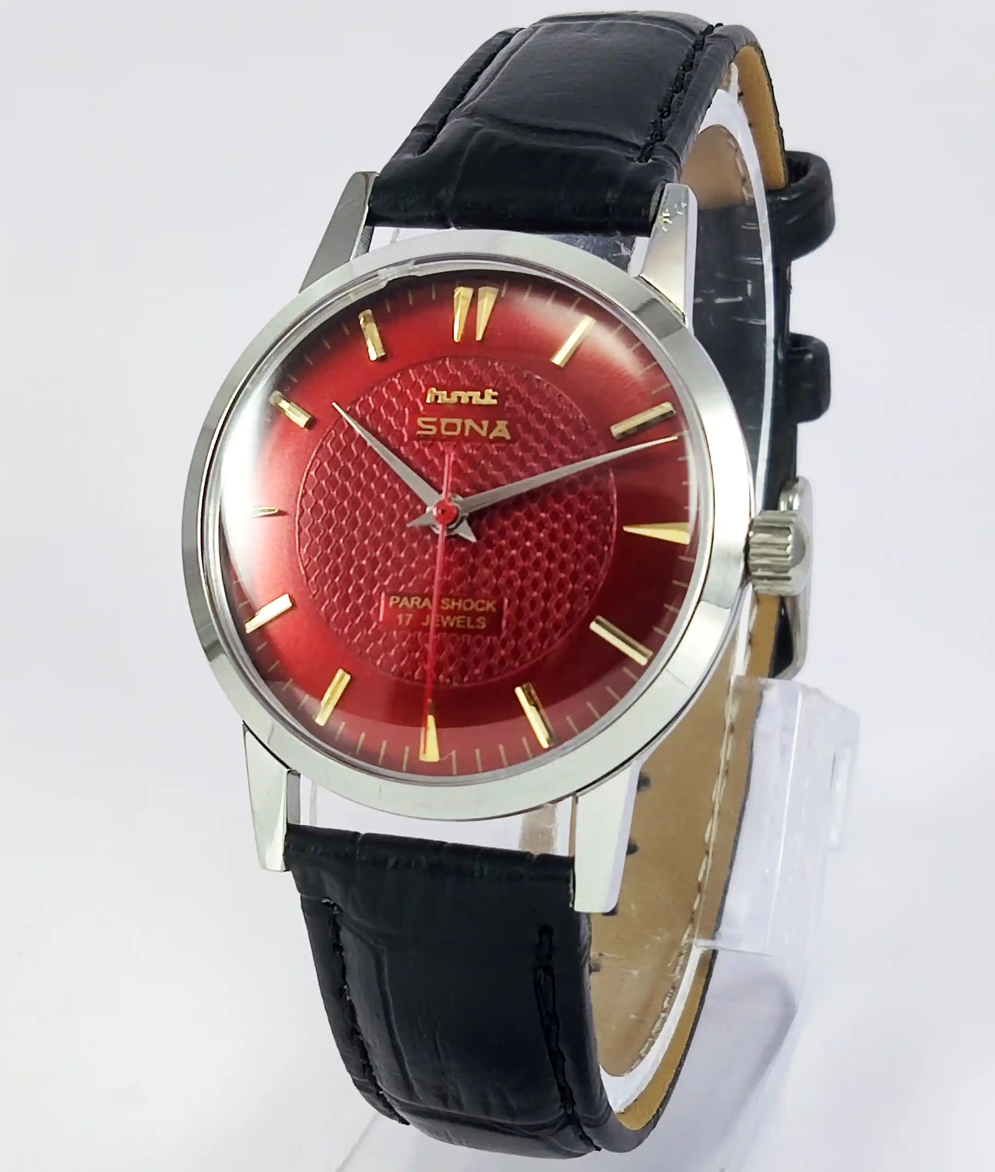 HMT Sona Maroon Dial 17 Jewels Handwinding Watch 0231 Discover-Diamonds