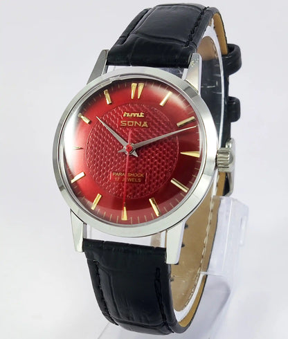 HMT Sona Maroon Dial 17 Jewels Handwinding Watch 0231 Discover-Diamonds