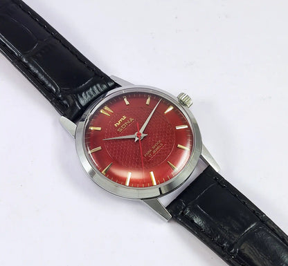 HMT Sona Maroon Dial 17 Jewels Handwinding Watch 0231 Discover-Diamonds