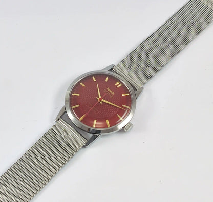 HMT Sona Para Shock 17 Jewels Maroon Dial Handwinding - Discover-Diamonds