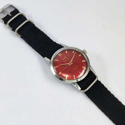 HMT Sona Para Shock 17 Jewels Maroon Dial Mechanical Handwinding 0231 - Discover-Diamonds