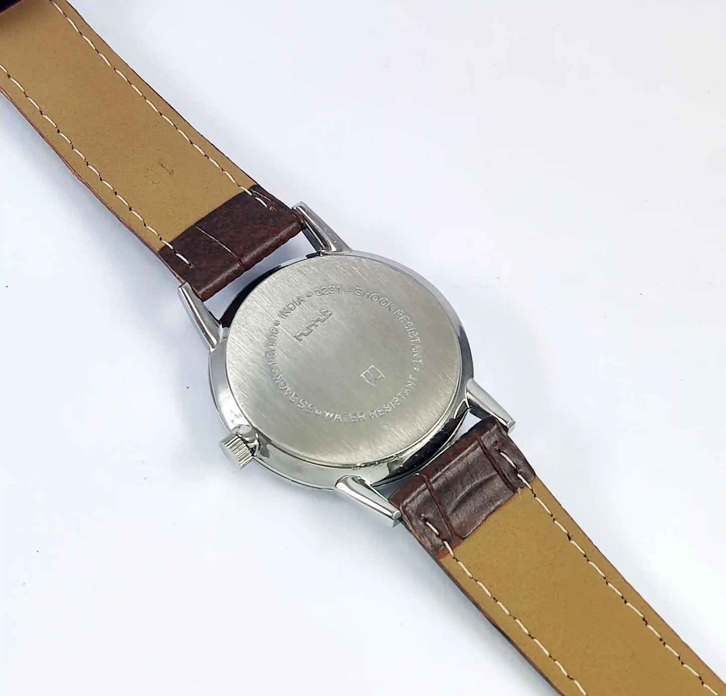 HMT Sona Para Shock 17 Jewels Maroon Dial Mechanical Handwinding Watch 0231 - Discover-Diamonds