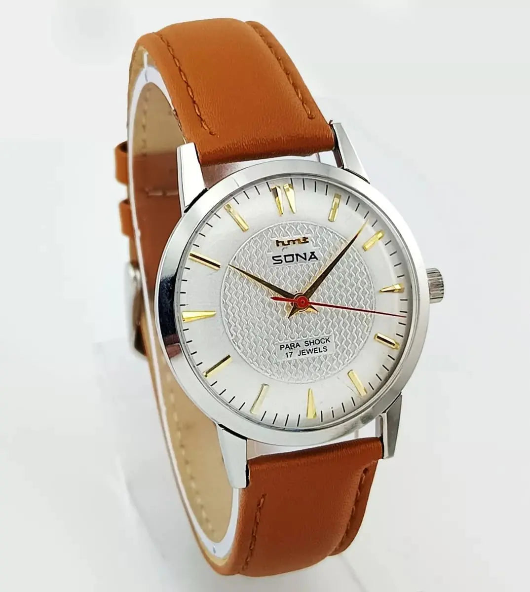 HMT Sona Silver Dial 17 Jewels Mechanical Handwinding Men's Wrist Watch 0231 Discover-Diamonds