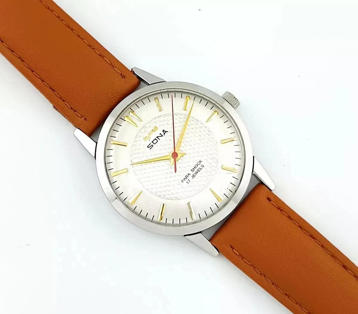 HMT Sona Silver Dial 17 Jewels Mechanical Handwinding Men's Wrist Watch 0231 Discover-Diamonds