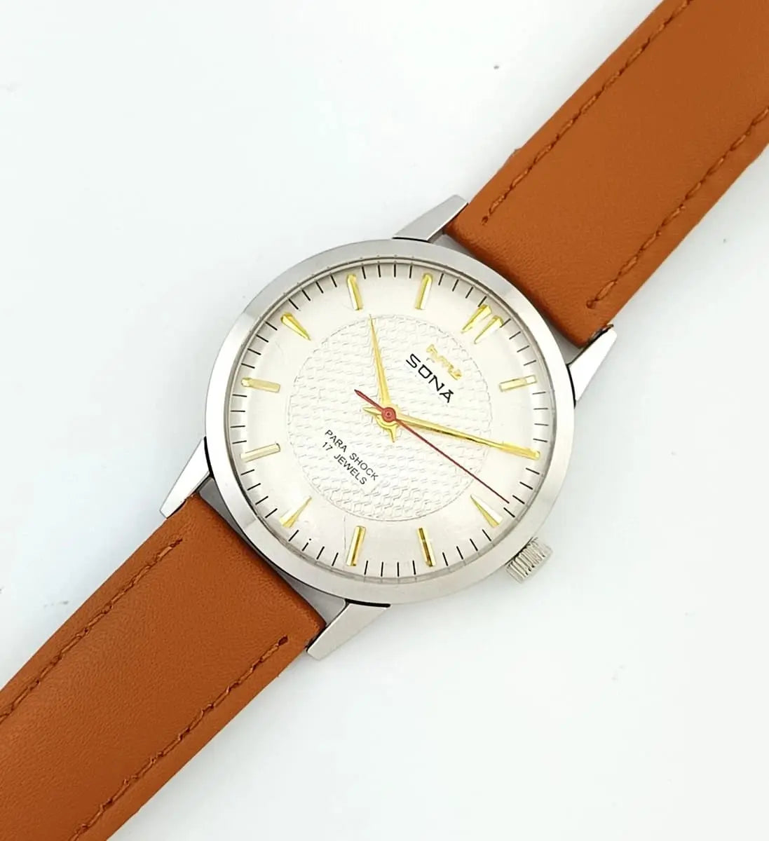 HMT Sona Silver Dial 17 Jewels Mechanical Handwinding Men's Wrist Watch 0231 Discover-Diamonds