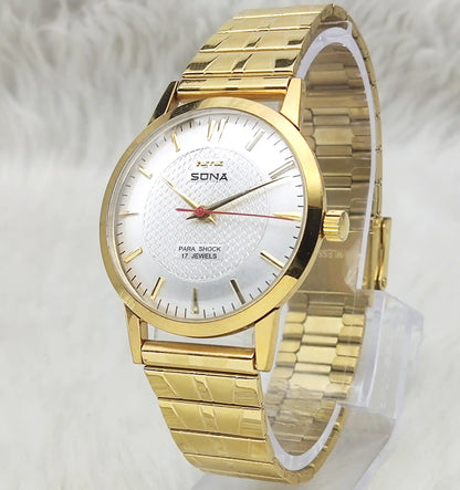 HMT Sona Silver Dial Handwinding Watch - Para Shock 17 Jewels