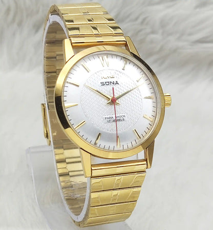 HMT Sona Silver Dial Handwinding Watch - Para Shock 17 Jewels