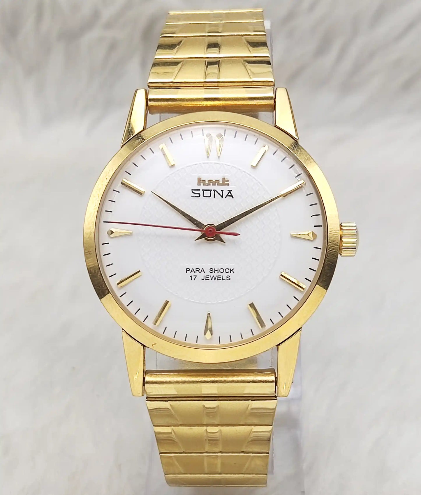 HMT Sona White Watch - Handwinding Men's Timepiece with 17 Jewels
