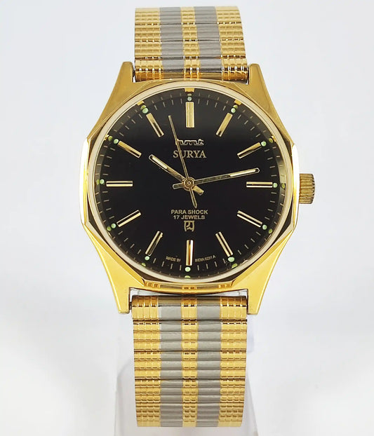 HMT Surya Para Shock 17 Jewels Black Dial Handwinding Discover-Diamonds