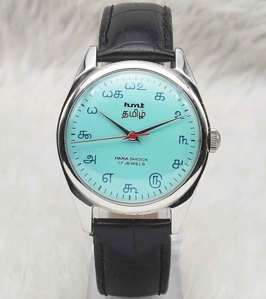 HMT Tamil Numerals Turquoise Watch Handwinding Men's Watch