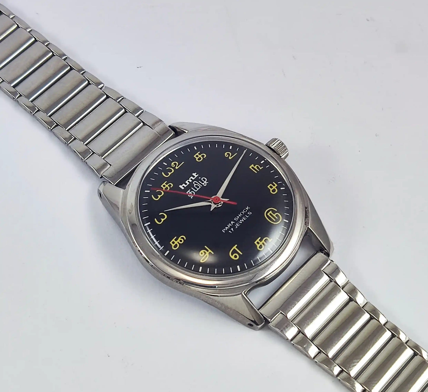 HMT Tamil Para Shock 17 Jewels Black Dial Handwinding Discover-Diamonds