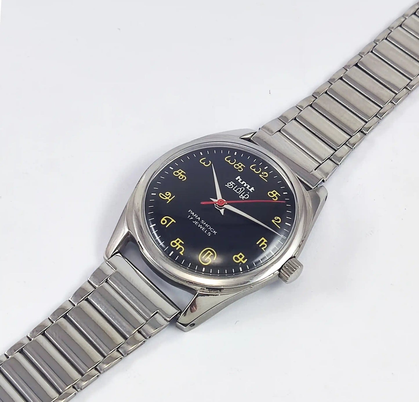 HMT Tamil Para Shock 17 Jewels Black Dial Handwinding Discover-Diamonds