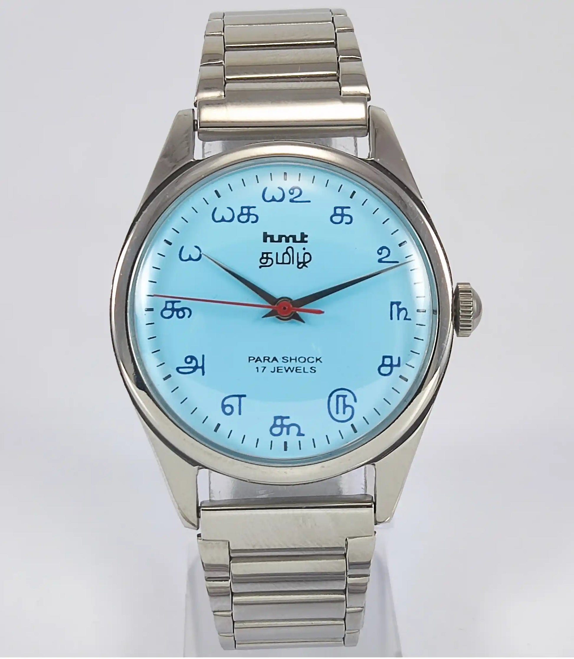 HMT Tamil Para Shock 17 Jewels Sky Blue Dial Handwinding 0231 Discover-Diamonds