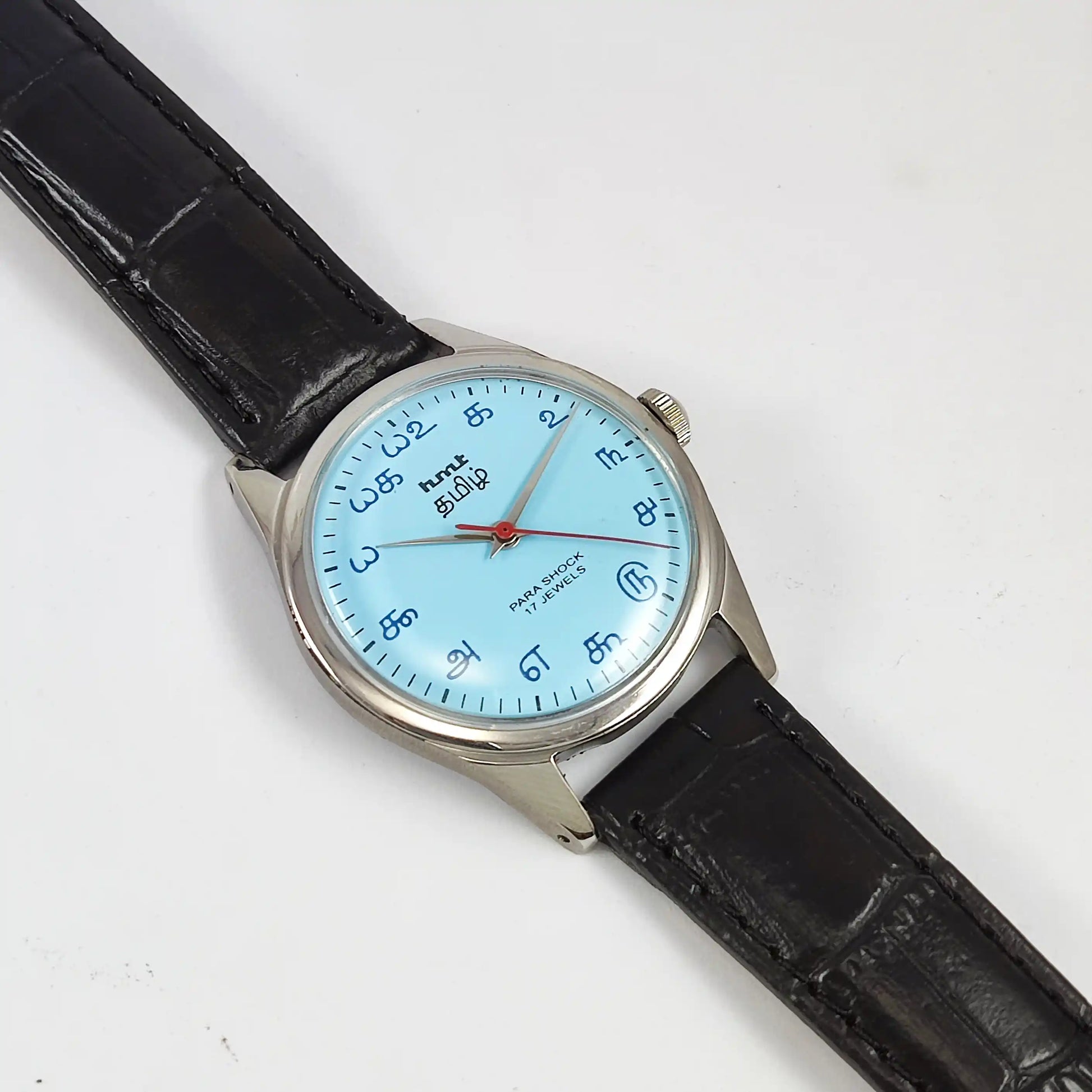 HMT Tamil Para Shock 17 Jewels Sky Blue Dial Handwinding 0231 Discover-Diamonds