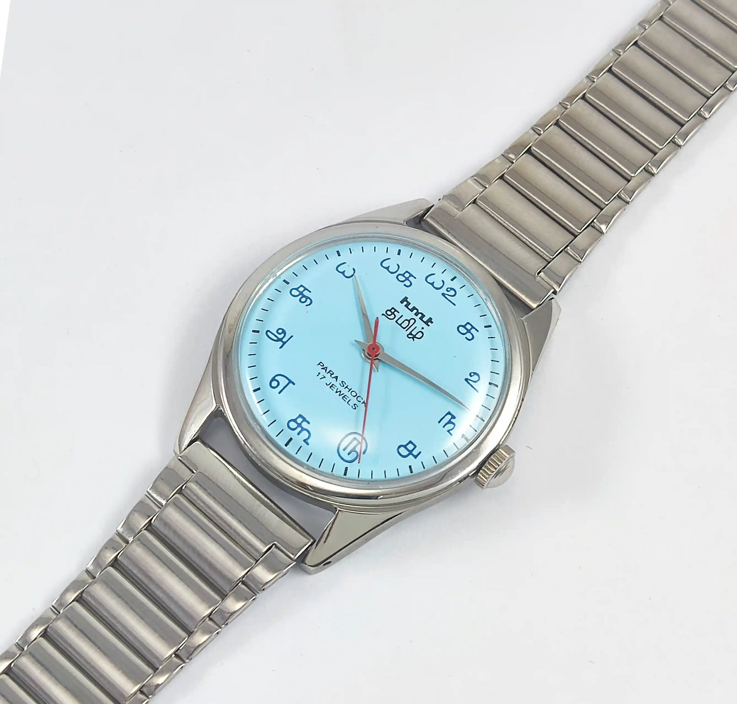 HMT Tamil Para Shock 17 Jewels Sky Blue Dial Handwinding 0231 Discover-Diamonds