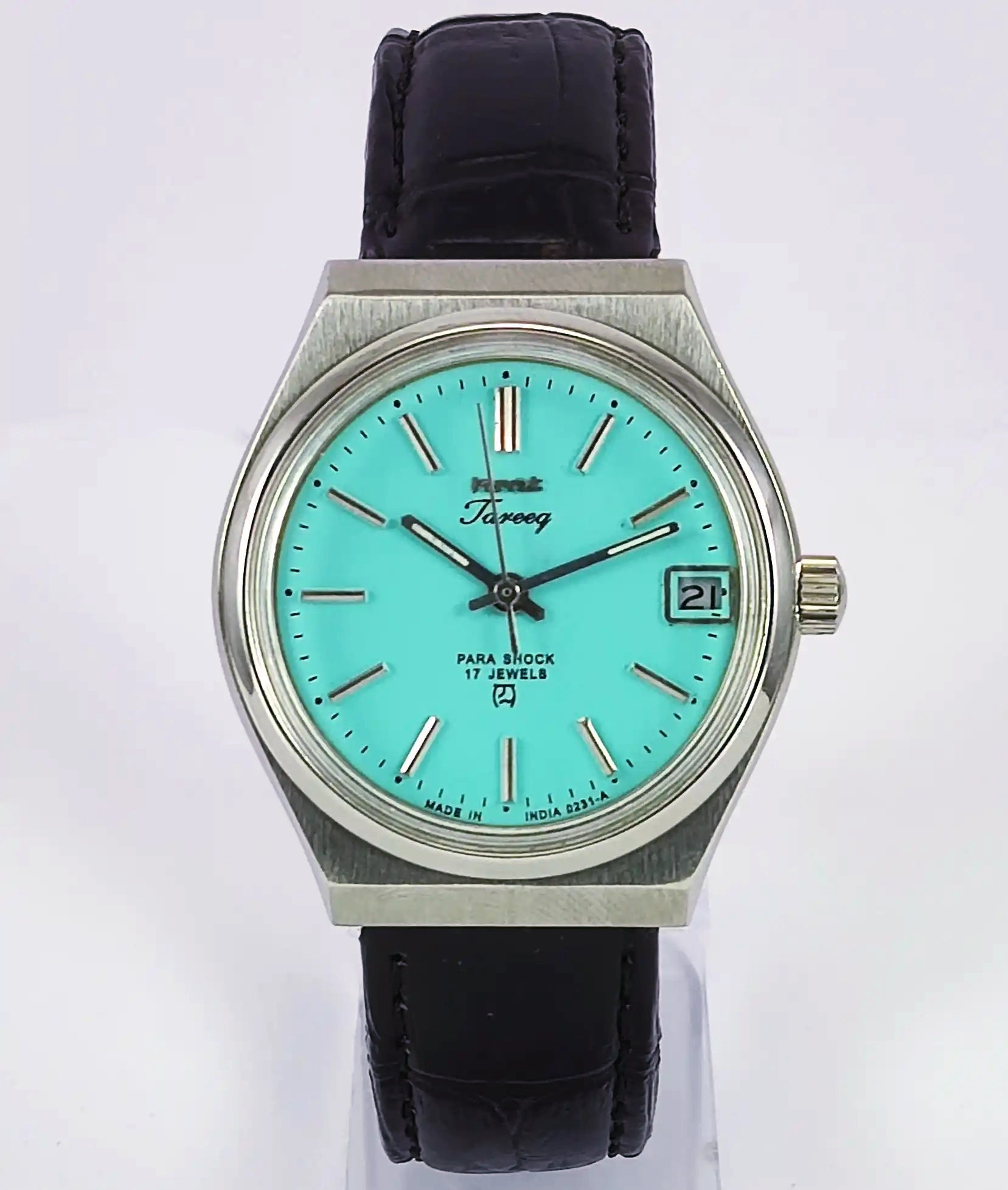HMT Tareeq 17 Jewels Torquoise Dial Date Function Men's Watch Discover-Diamonds