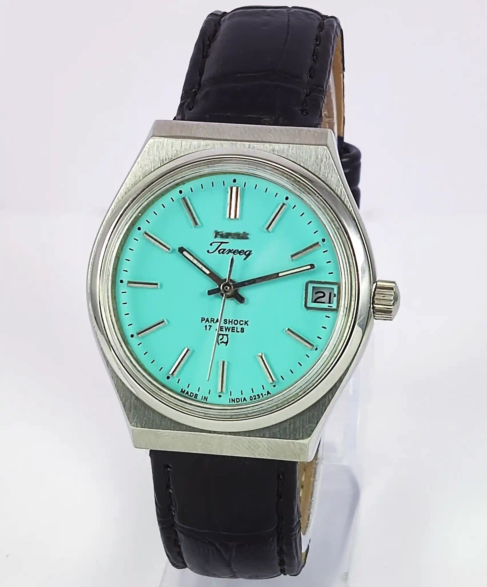 HMT Tareeq 17 Jewels Torquoise Dial Date Function Men's Watch Discover-Diamonds