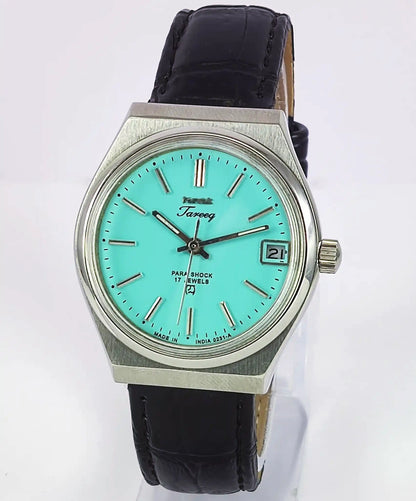 HMT Tareeq 17 Jewels Torquoise Dial Date Function Men's Watch Discover-Diamonds