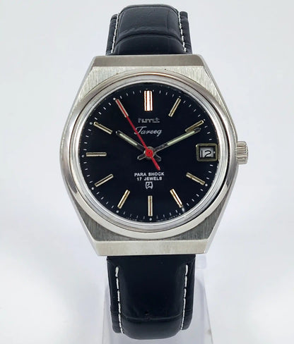 HMT Tareeq Para Shock 17 Jewels Date Black Dial Handwinding Discover-Diamonds