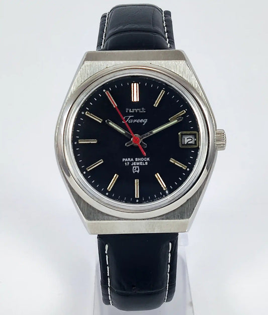 HMT Tareeq Para Shock 17 Jewels Date Black Dial Handwinding Discover-Diamonds