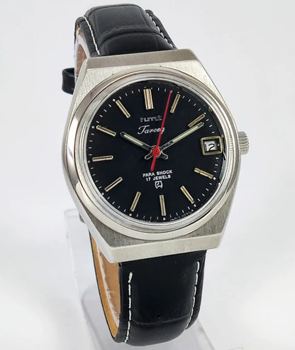 HMT Tareeq Para Shock 17 Jewels Date Black Dial Handwinding Discover-Diamonds