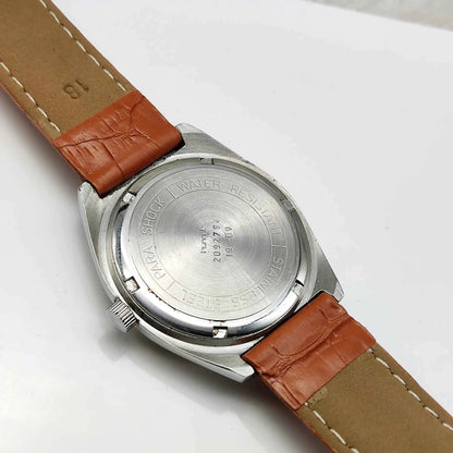 HMT Tareeq Para Shock 17 Jewels Mechanical Handwinding Watch with Yellow Dial and Day Function