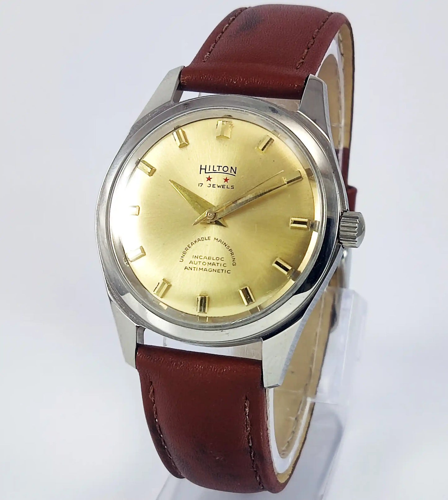 Hilton Incabloc 17 Jewels Golden Dial Handwinding Discover-Diamonds