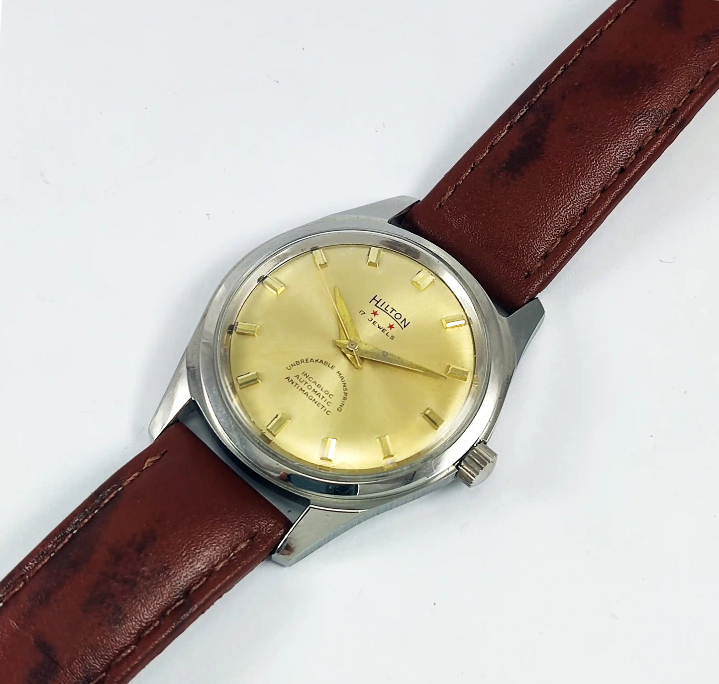 Hilton Incabloc 17 Jewels Golden Dial Handwinding Discover-Diamonds