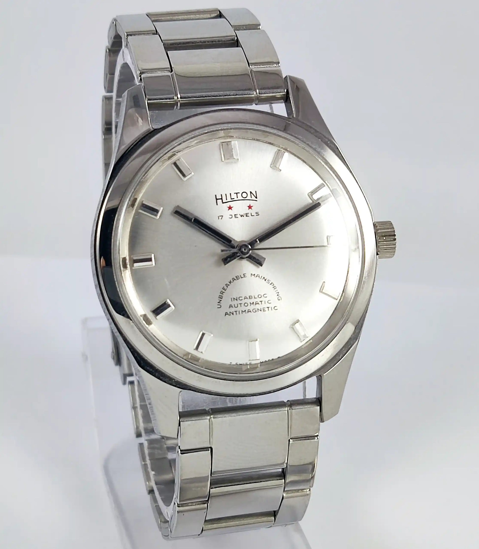 Hilton Incabloc 17 Jewels Silver Dial Handwinding Discover-Diamonds