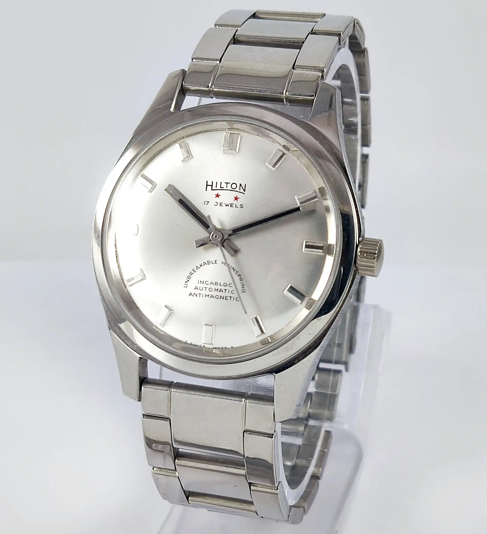 Hilton Incabloc 17 Jewels Silver Dial Handwinding Discover-Diamonds