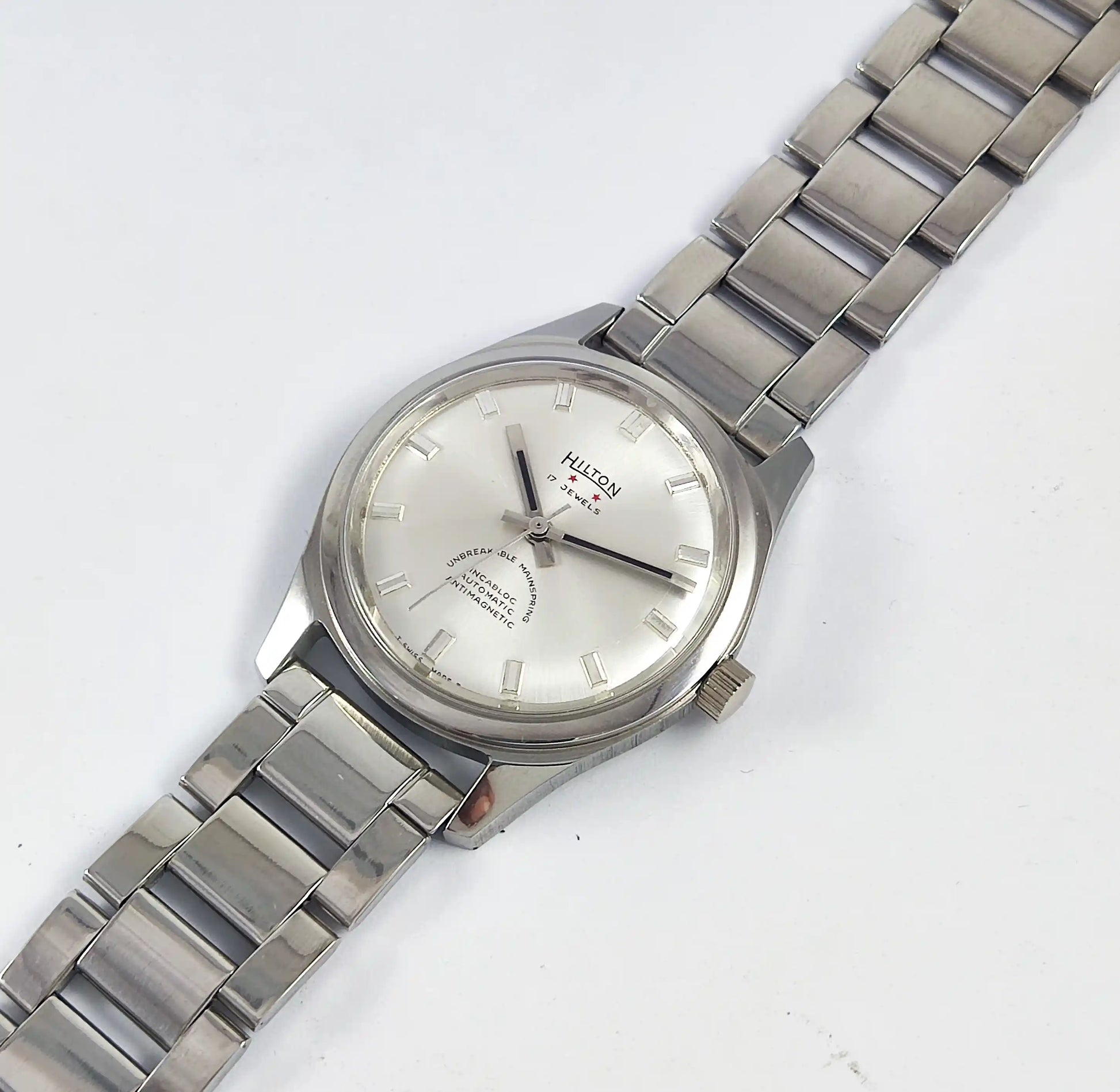 Hilton Incabloc 17 Jewels Silver Dial Handwinding Discover-Diamonds