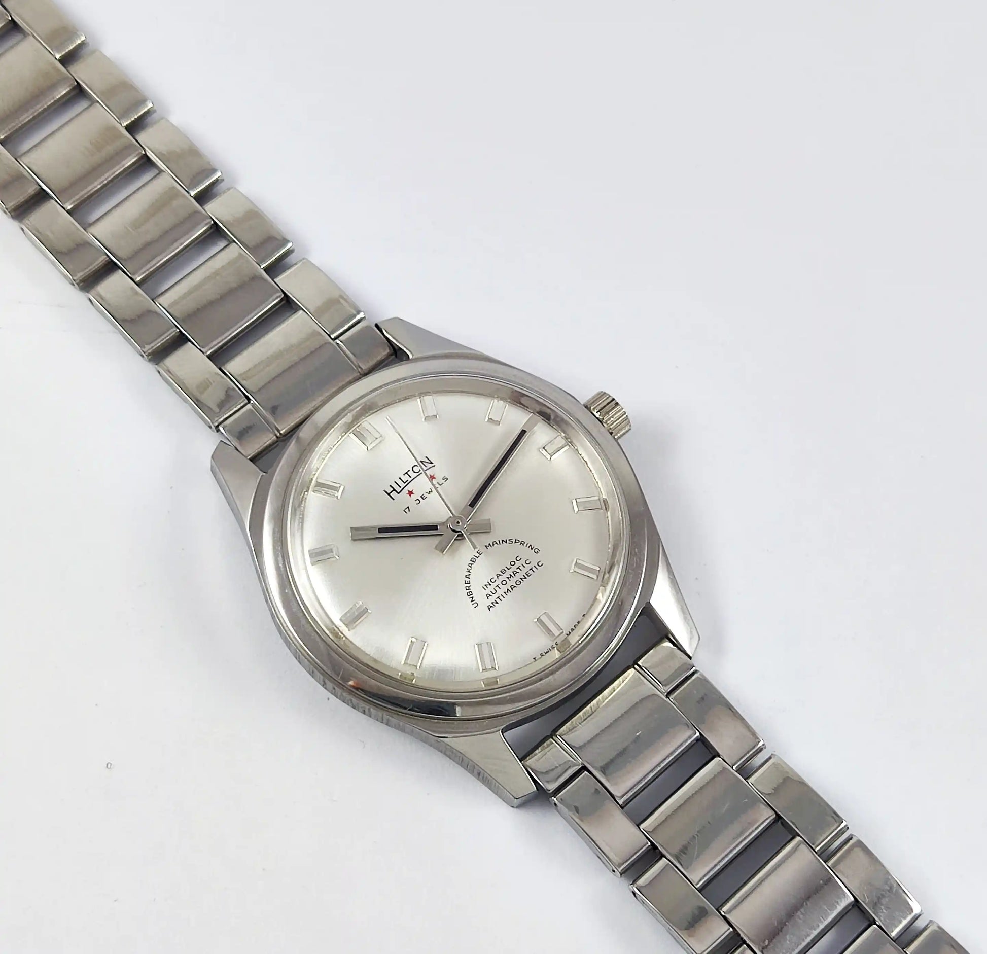 Hilton Incabloc 17 Jewels Silver Dial Handwinding Discover-Diamonds