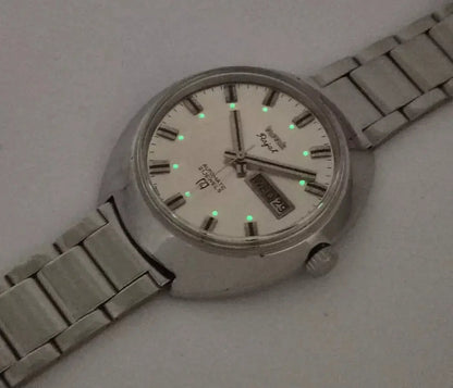 HMT Rajat Silver Dial 21 Jewels Day Date Mechanical Automatic Man's Watch 0231 Discover-Diamonds