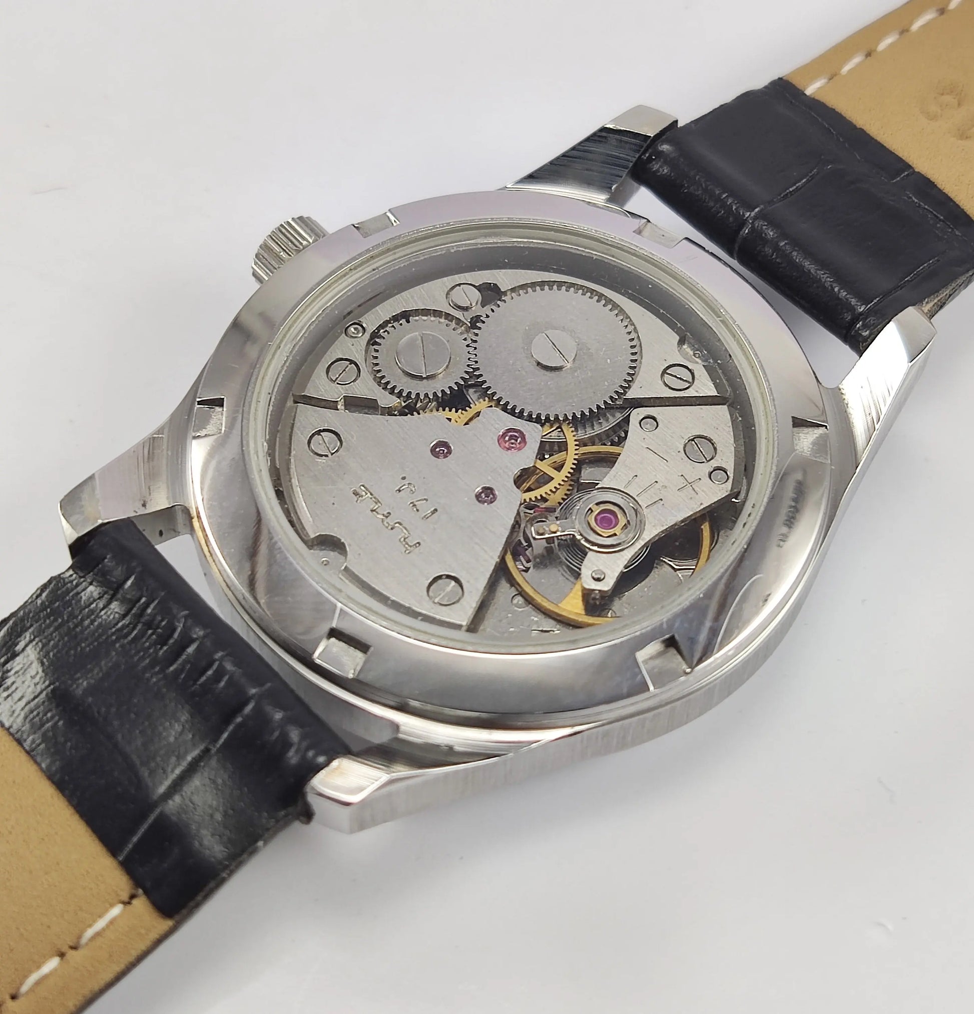 HMT Janata Para Shock 17 Jewels Sun Yellow Devanagari Dial Transparent Back Mechanical Hand winding Men's Wrist Watch Discover-Diamonds