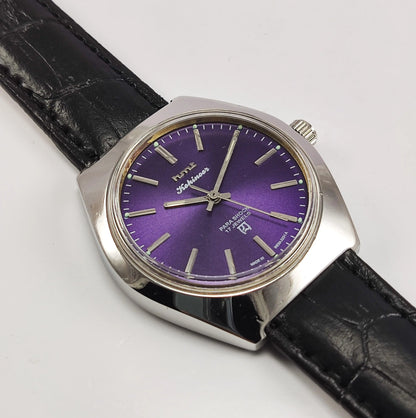 HMT Kohinoor Para Shock 17 Jewels Purple Dial Mechanical Hand winding Men's Wrist Watch - Discover-Diamonds