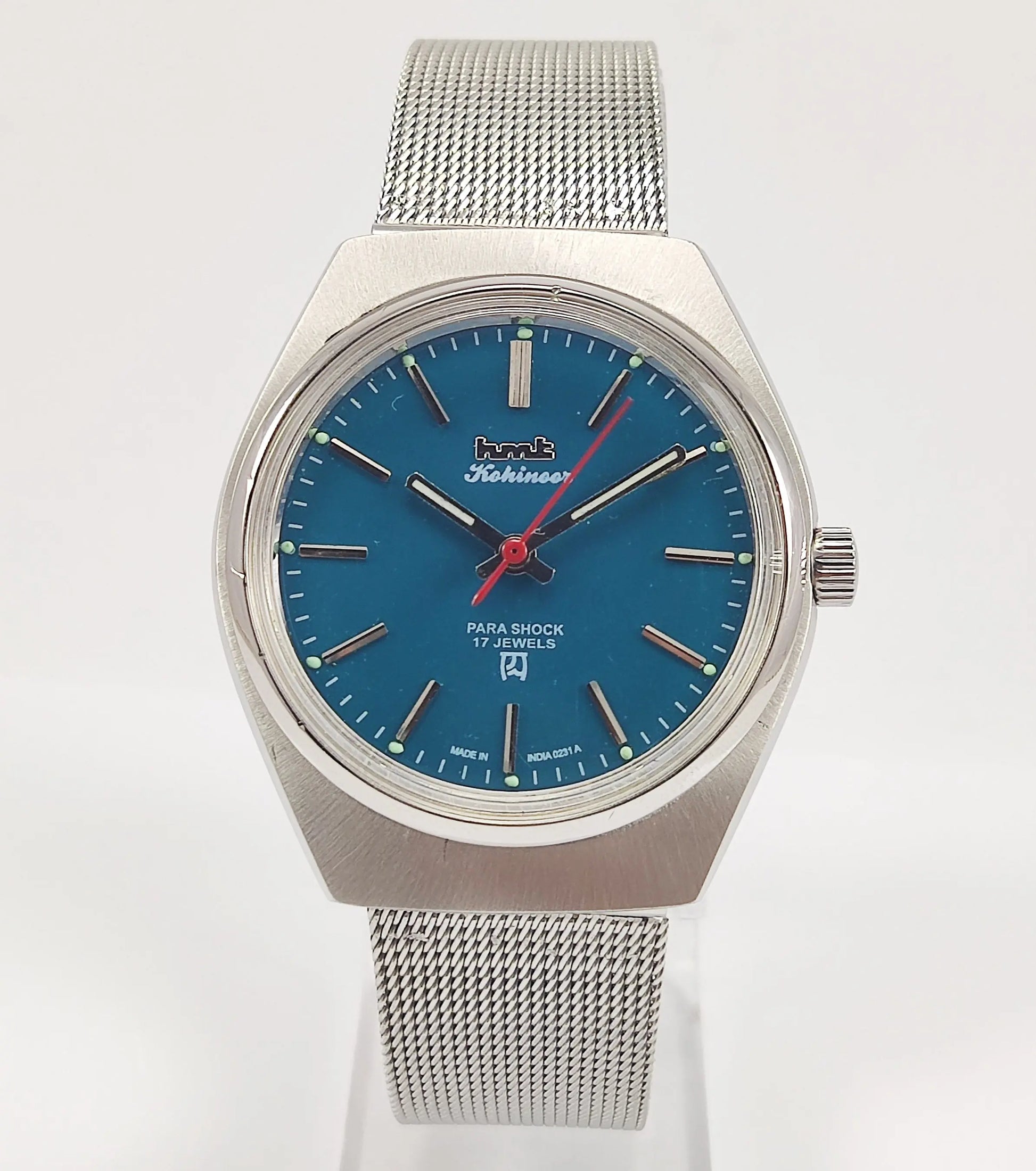 HMT Kohinoor Para Shock 17 Jewels Peacock Blue Dial Mechanical