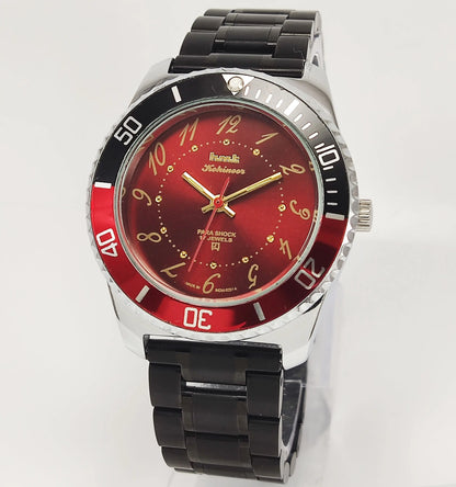 HMT Kohinoor Para Shock 17 Jewels Red Dial Transparent Back Mechanical Hand winding Men's Wrist Watch Discover-Diamonds