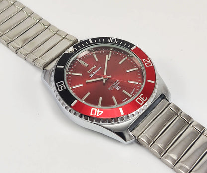 HMT Kohinoor Para Shock 17 Jewels Red Dial Transparent Back Mechanical Hand winding Men's Wrist Watch Discover-Diamonds