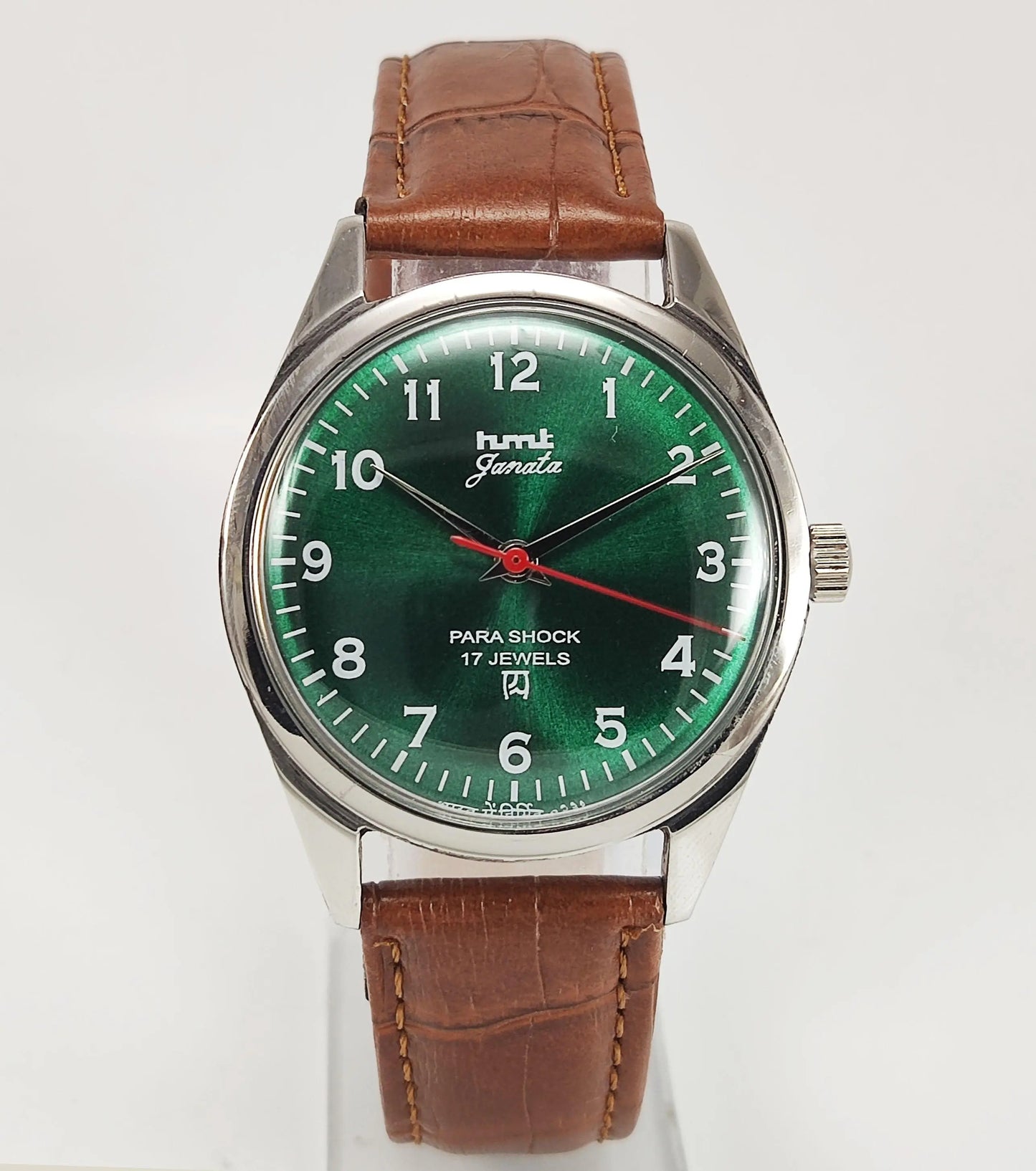 HMT Janata Para Shock 17 Jewels Green Dial Mechanical Hand winding Men's Wrist Watch - Discover-Diamonds