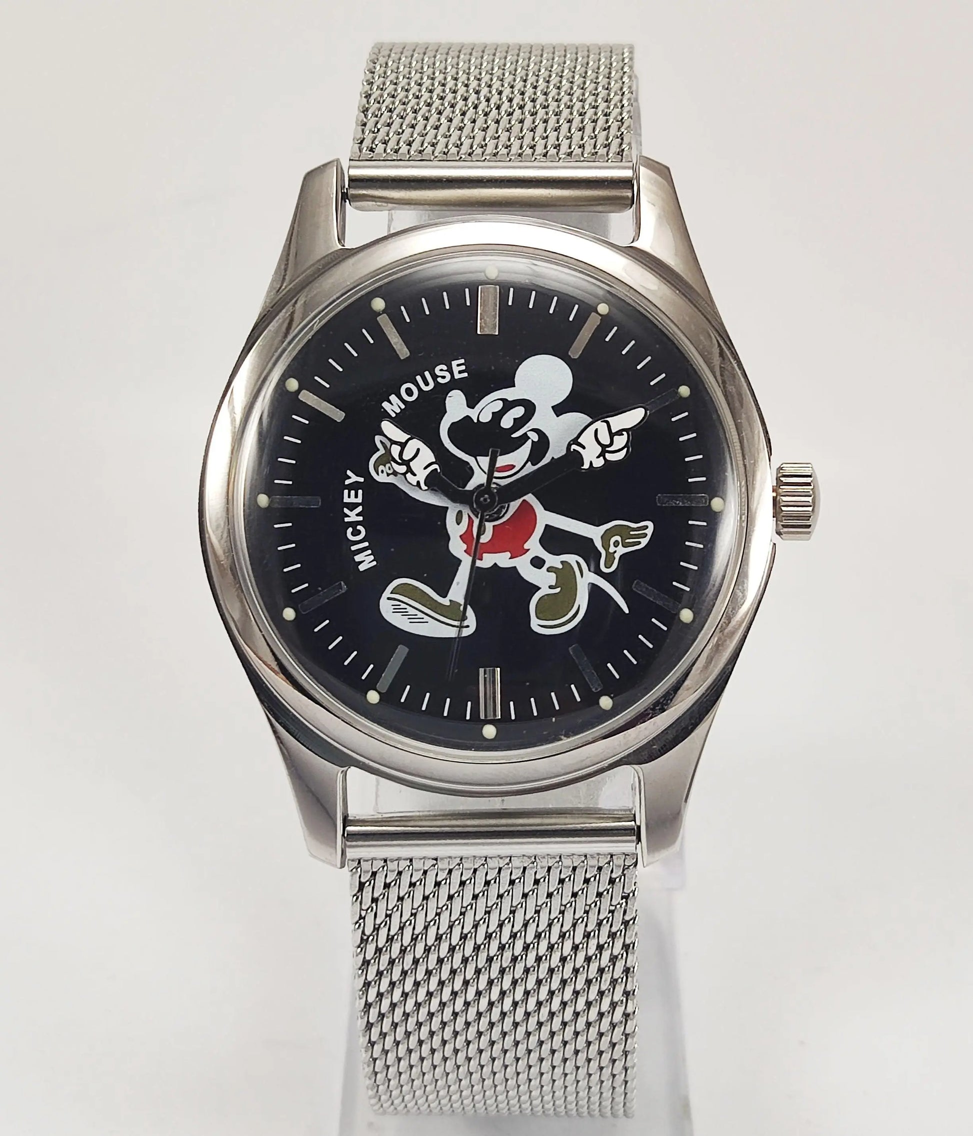 HMT Disney Para Shock 17 Jewels Black Dial Transparent Back Mechanical Hand winding Men's Wrist Watch - Discover-Diamonds