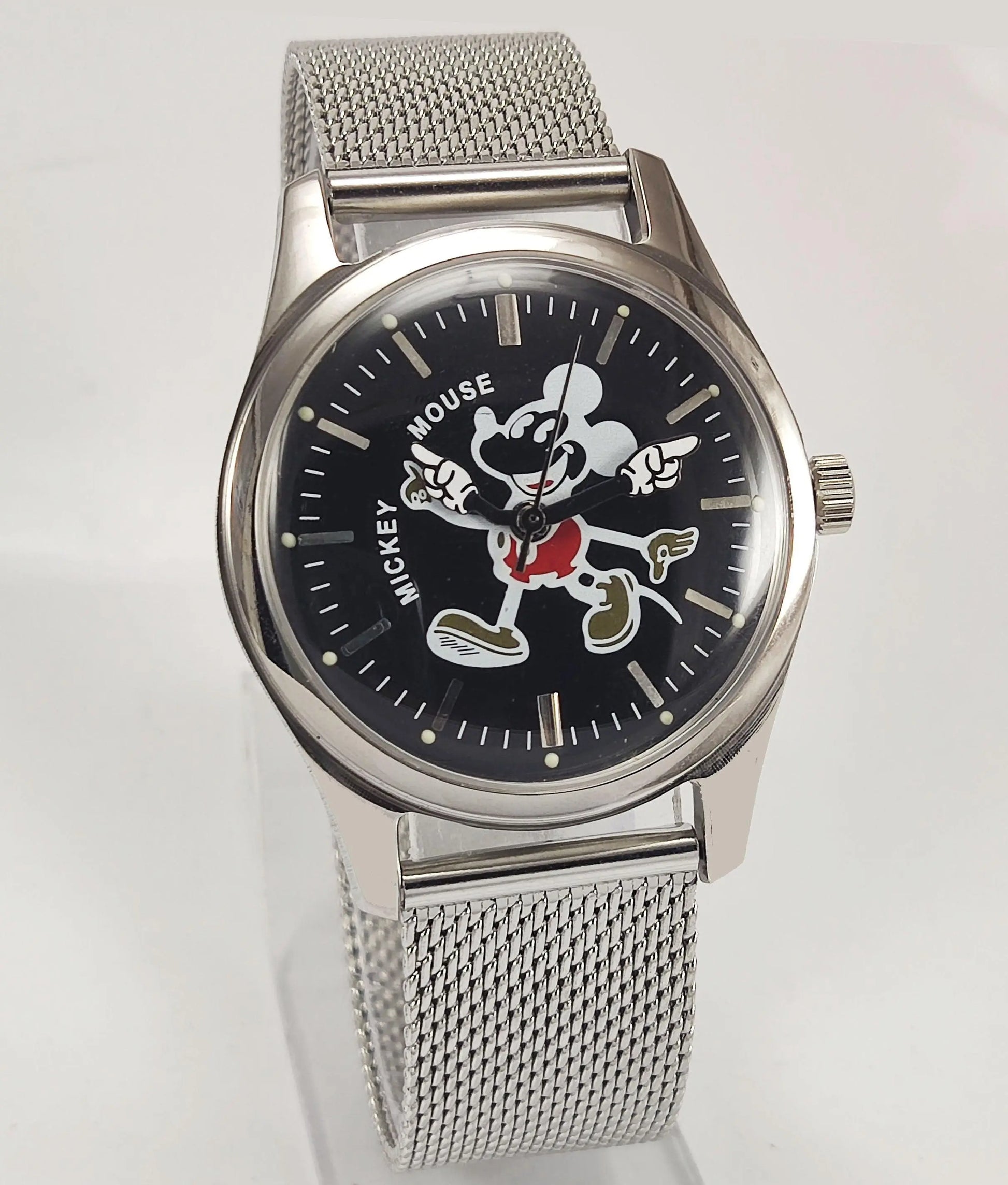 HMT Disney Para Shock 17 Jewels Black Dial Transparent Back Mechanical Hand winding Men's Wrist Watch - Discover-Diamonds