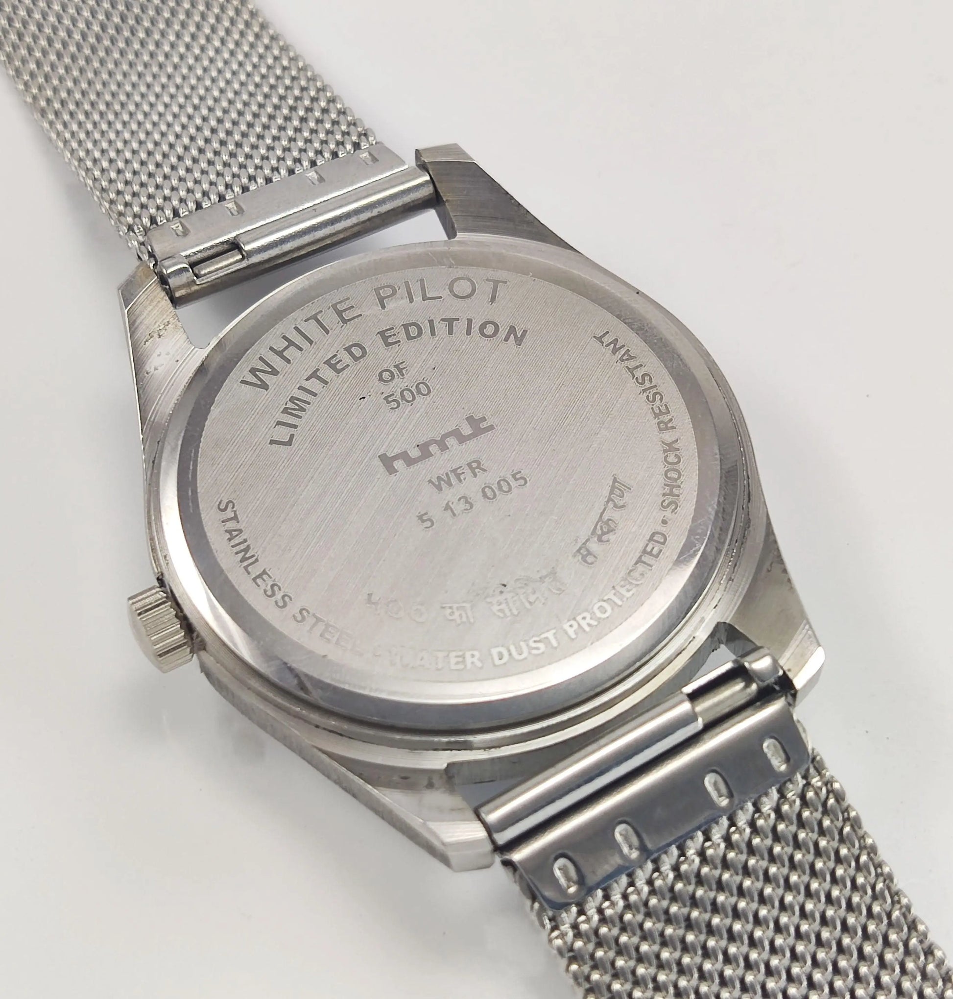 HMT Pilot Para Shock 17 Jewels White Dial Radium Hands Mechanical Hand winding Men's Wrist Watch - Discover-Diamonds