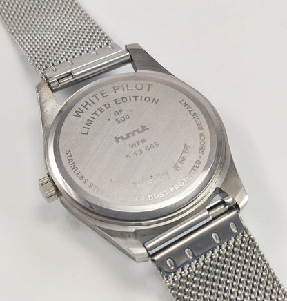 HMT Pilot Para Shock 17 Jewels White Dial Radium Hands Mechanical Hand winding Men's Wrist Watch - Discover-Diamonds